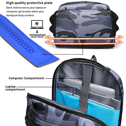 17 Inch Travel Laptop Backpack Water Resistant Hiking Backpack for Men Laptop Bag with USB Charging Port