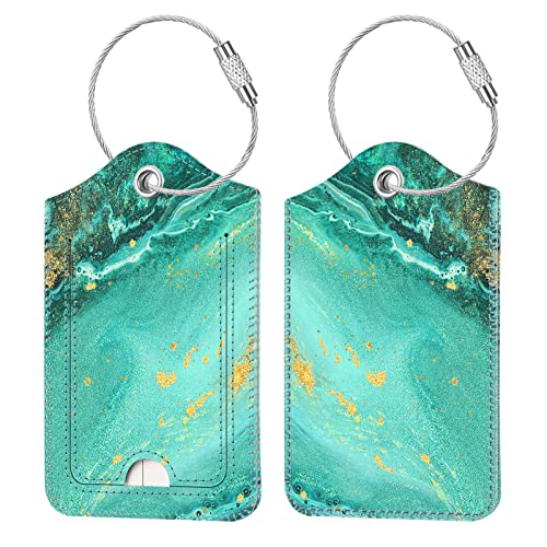 Luggage Tags Privacy Cover ID Label for Travel Bag Suitcase (2 Count)