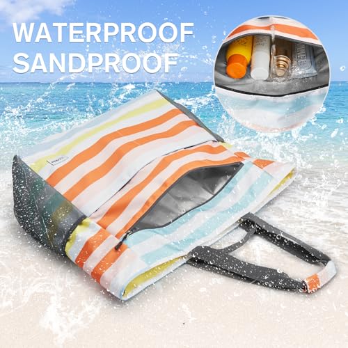 Beach Bag Waterproof Sandproof Large Capacity Foldable for Women