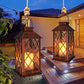 14" Solar Lanterns Outdoor Garden Lantern Waterproof LED Flickering Flameless Candle Mission Lights for Table