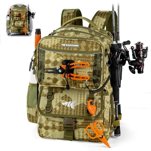 BaitSpace Fishing Backpack with Bait Binder & 2 Rod Holders