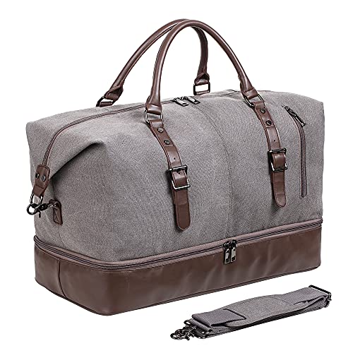 Leather Travel Bag with Shoe Pouch