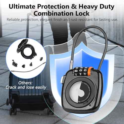 Compatible with Apple AirTag Secure Lock with Wire Cable