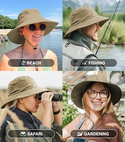 Safari Hat for Men Sun Hats for Women UV Protection UPF 50+ Fishing