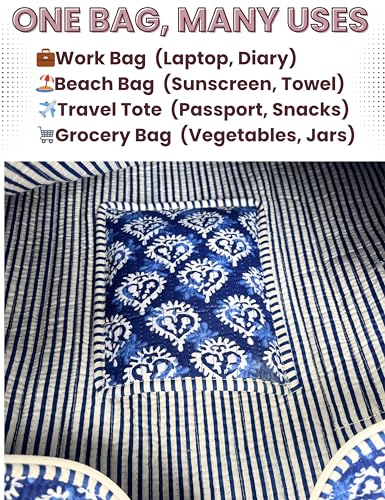 100% Cotton Quilted Tote Bag For Women