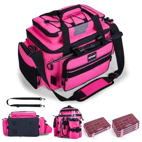 Fishing Tackle Bag with 4PCS 3700 & 2PCS 3600 Tackle Boxes (6 Count)