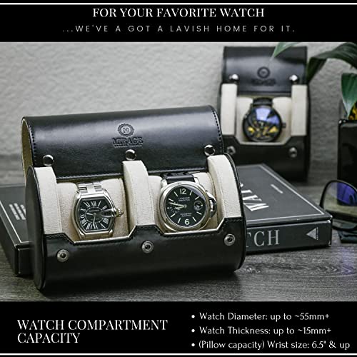 Watch Travel Case for Men Watch Roll for Travel Organizer and Display Watch Case (37 Count)