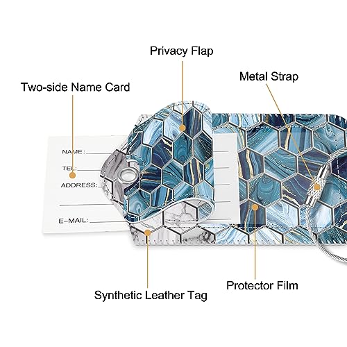 Luggage Tags Privacy Cover ID Label for Travel Bag Suitcase (2 Count)