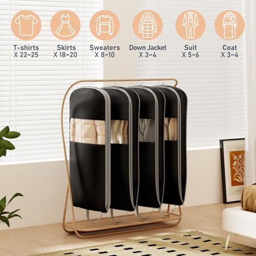4 Pack 54" Garment Bags for Hanging Clothes (4 Count)