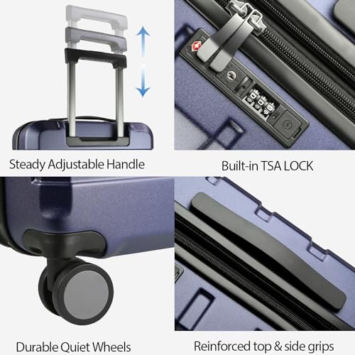 Hardside Expandable Carry On Luggage with Spinner Wheels & Built
