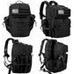 Military Tactical Backpack for Men and Women 45L Army 3 Days Assault Pack Bag Large Rucksack with Molle System Black