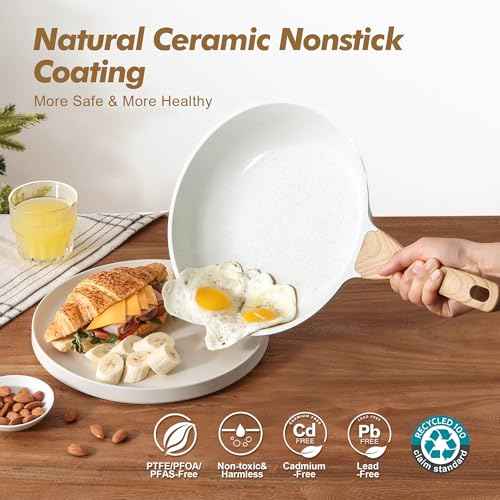 Ceramic Nonstick Frying Pan Skillets (2 Count)