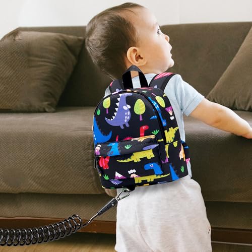 Toddler Leash Baby Dinosaur Backpack Harness with Anti Lost Wrist Link