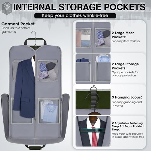 Garment Bags for Travel Carry On Garment Bag for Hanging Clothes