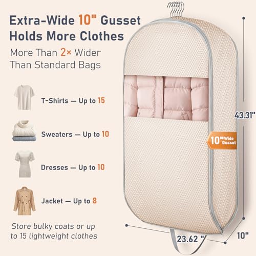 Garment Bags for Hanging Clothes 10" Gusseted (2 Count)