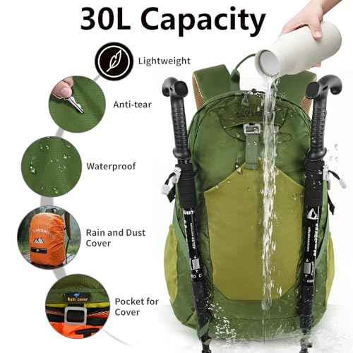 30L Hiking Backpack With Rain