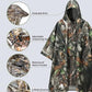 Extra Thick Hooded Rain Poncho Double Layer Waterproof Raincoat Jacket for Men Women Adults