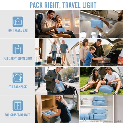 10 Set Packing Cubes for Travel Essentials (10 Count)