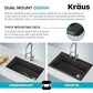 Black 33 in Single Bowl Drop In Granite Sink KGD
