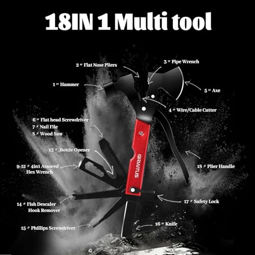 18 in 1 Multitool Camping Accessories Gifts for Men Survival Gear