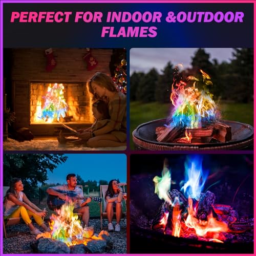 12 Pack Colorful Flames Color Fire Packets Fire Pit for Campfire