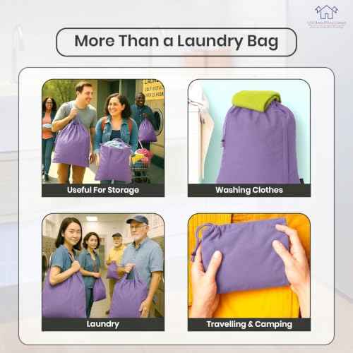 LFH Home Cotton Rich Large Premium Canvas Laundry Bag