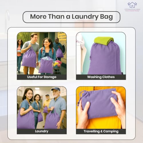 LFH Home Cotton Rich Large Premium Canvas Laundry Bag (4 Count)