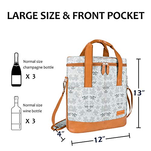3 Bottle Wine Cooler Bag Carrier for Travel