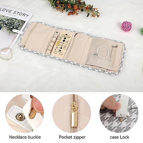 Small Travel Jewelry Organizer Roll for Women