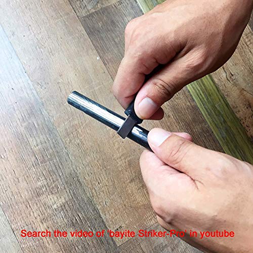 4" Survival Ferro Rod Drilled Flint Fire Starter and Striker Kit
