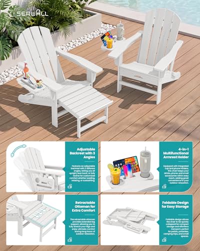 Folding Adjustable Adirondack Chair with Footrest