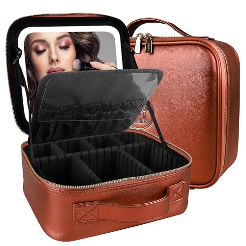Travel Makeup Bag Cosmetic Bag Makeup Organizer Bag with Lighted Mirror