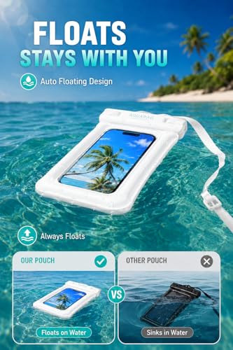 IPX8 Floating Waterproof Phone Pouch 2 Pack (2 Count)