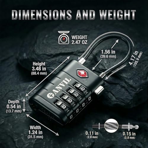 TSA Approved Luggage Locks with Search Alert Indicator (4 Count)