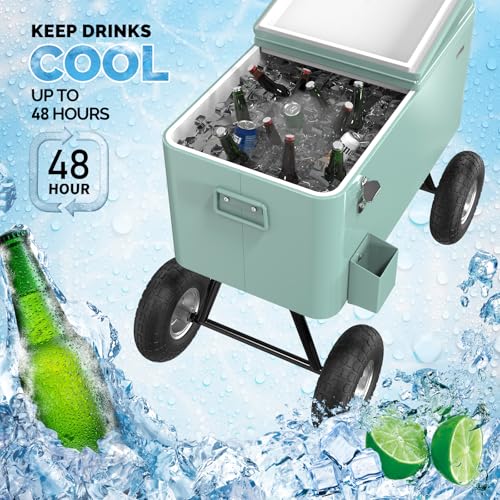 80 Quart Wagon Rolling Cooler Ice Chest