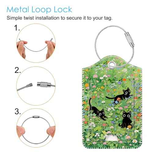 Luggage Tags Privacy Cover ID Label for Travel Bag Suitcase (2 Count)