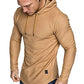 Mens Fashion Athletic Hoodies Sport Sweatshirt Solid Color Fleece Pullover Khaki L