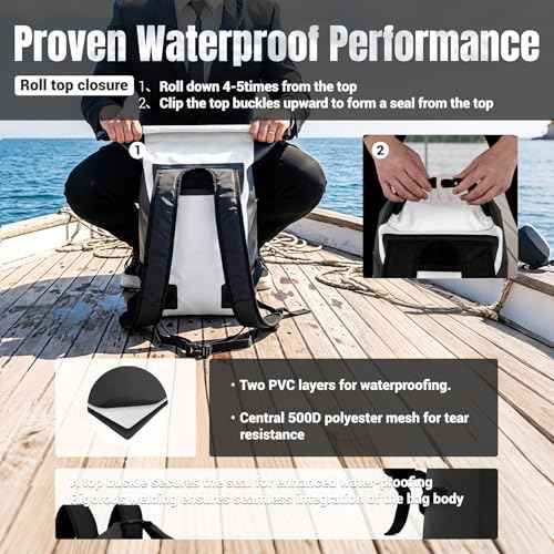 20L Waterproof Dry Bag Boating Backpack for Travel Hiking Camping Kayaking Hiking Swimming Floating Submersible Dry Bag bright white