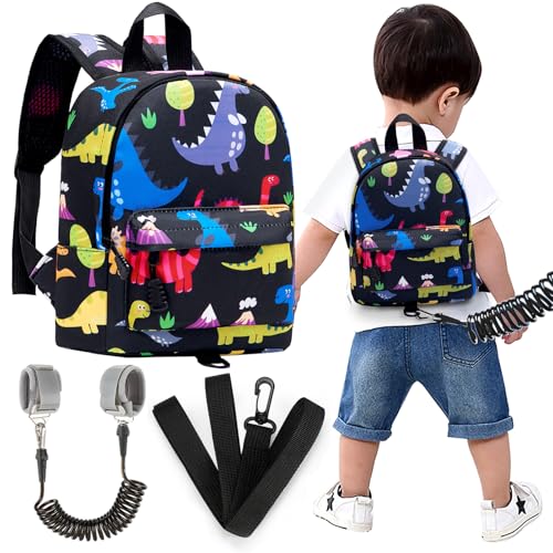 Toddler Leash Baby Dinosaur Backpack Harness with Anti Lost Wrist Link
