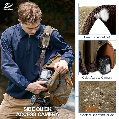 Khaki Camera Backpack