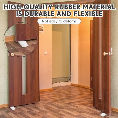 12 Pcs Heavy Duty Rubber Door Stops Wedge Stackable (12 Count)