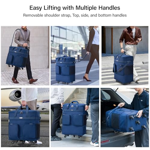 Expandable Collapsible Luggage with Wheels Suitcase Luggage Rolling Travel Bag Duffel Bag for Men Women Lightweight Suitcase Large Capacity with Spinner Wheel