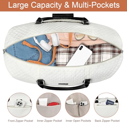 Weekender Bag for Women 21.5" Travel Duffel Large Carry On Bag 3PCS (3 Count)