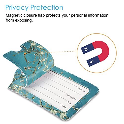 Luggage Tags Privacy Cover ID Label for Travel Bag Suitcase (2 Count)