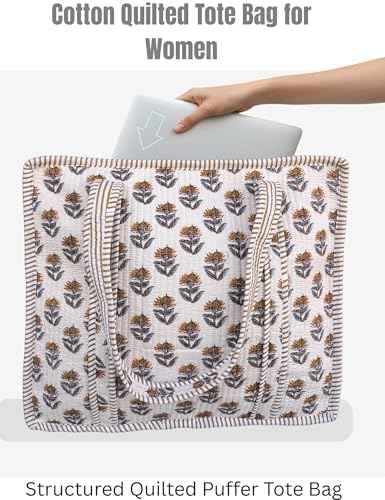 100% Cotton Quilted Tote Bag For Women