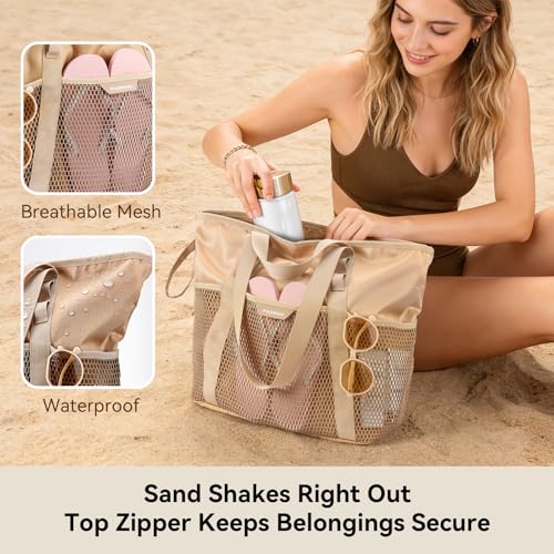 Beach Bag with Zipper
