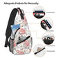 Sling Bag Floral Vintage Hiking Daypack Crossbody Shoulder Backpack Travel Chest Pack for Men Women