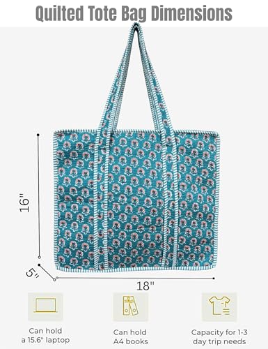 100% Cotton Quilted Tote Bag For Women