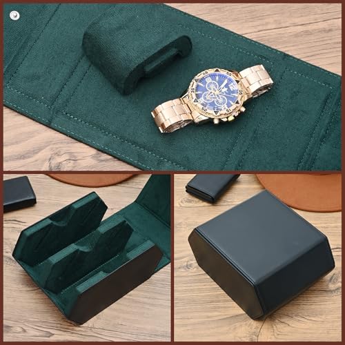 Watch Roll Travel Case for 4 Watches Storage and Organizer