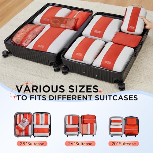 10 Set Compression Packing Cubes for Travel Essentials (10 Count)